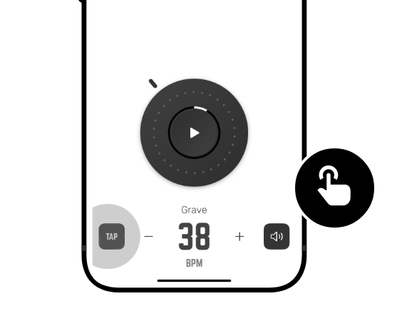 Tap to set tempo