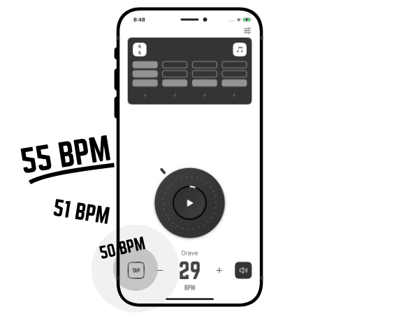 Tap to find metronome bpm